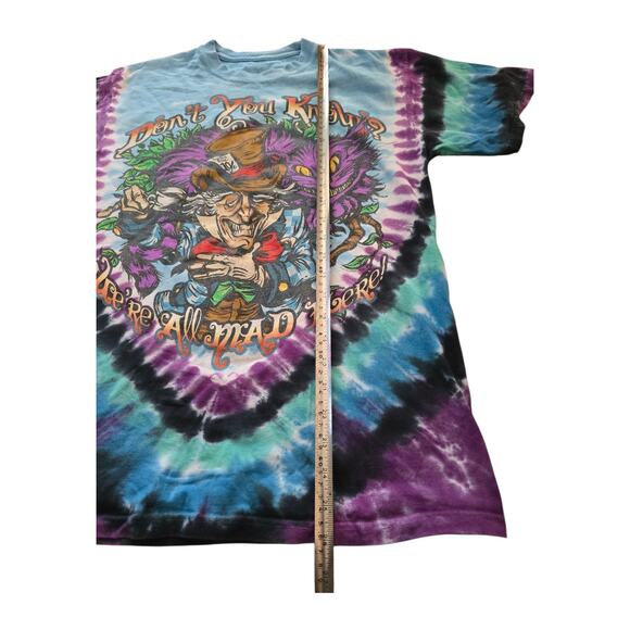 Liquid Blue Alice In Wonderland Mad Hatter Dont You Know Tie-Dye T-Shirt SZ M - Picture 4 of 4